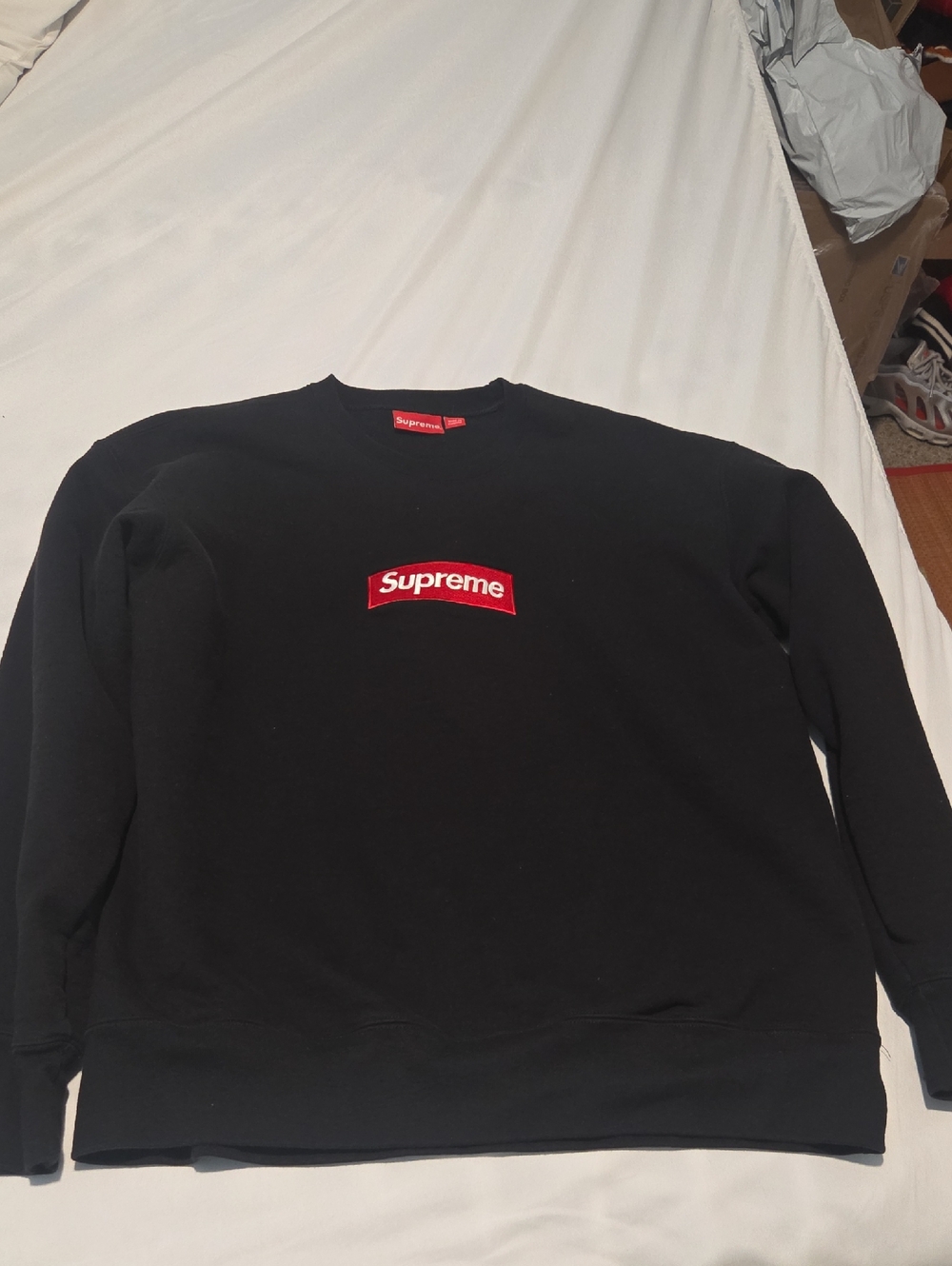 Supreme Black Crewneck with Red Box Logo Size Xl